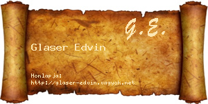 Glaser Edvin névjegykártya